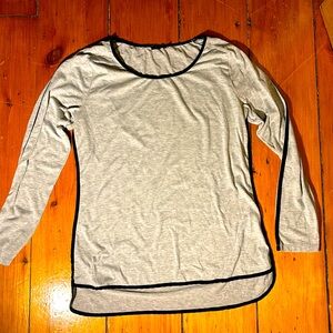 THML gray long sleeve with black piping